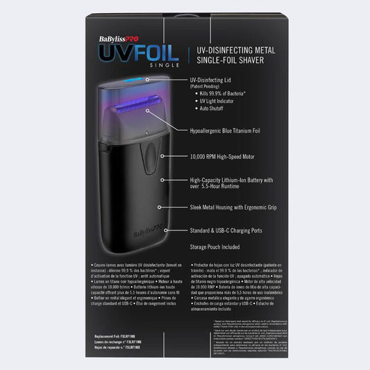 BaBylissPRO® UVFOIL Matte Black UV Single-Foil Shaver