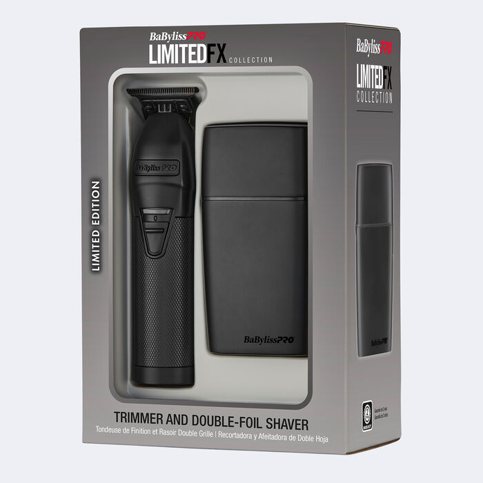 BaBylissPRO® LimitedFX Matte Black Trimmer and Double-Foil Shaver Gift Set Item No. FXDUOFS2TMB