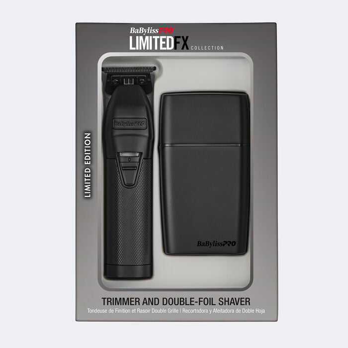 BaBylissPRO® LimitedFX Matte Black Trimmer and Double-Foil Shaver Gift Set Item No. FXDUOFS2TMB