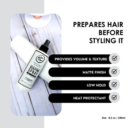 Rolda - Pre-Styling Sculpting Hair Spray | Add Texture & Volume, Firm Hold, Matte Finish, Low Shine, Pro-vitamin B5, Vanilla Scent