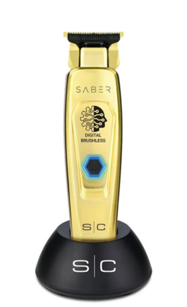 Stylecraft Saber Professional Full Metal Body Digital Brushless Motor Cordless Trimmer - Gold