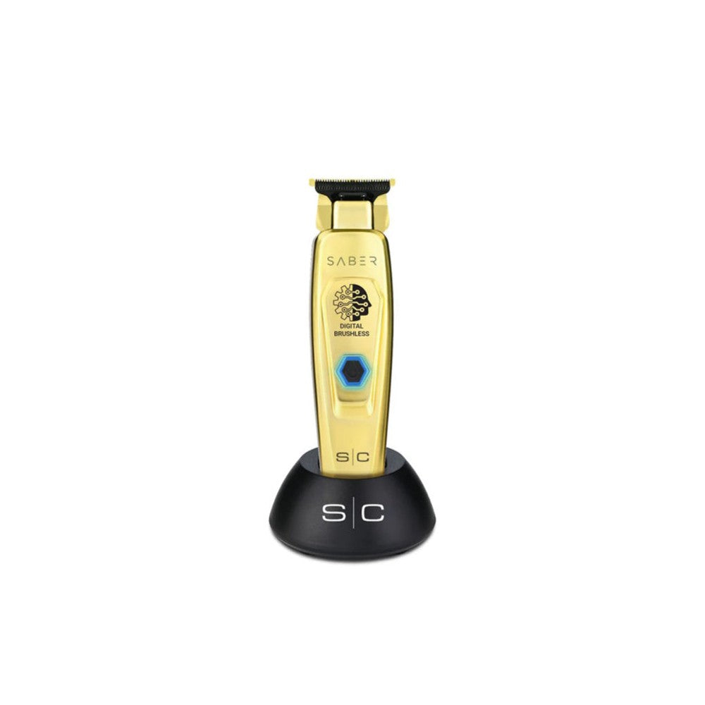 Stylecraft Saber Professional Full Metal Body Digital Brushless Motor Cordless Trimmer - Gold