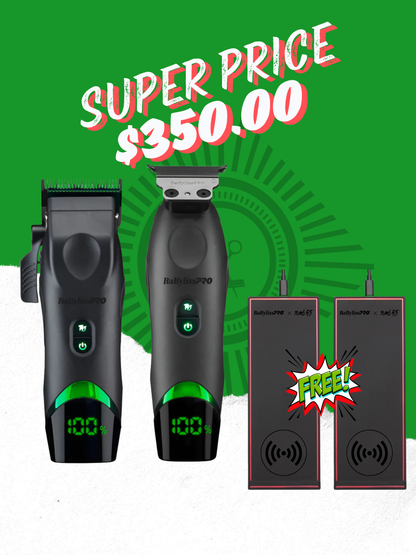 BaBylissPRO x Tomb45 Wireless-Charging Clipper + Trimmer Combo with FREE Changing Pad
