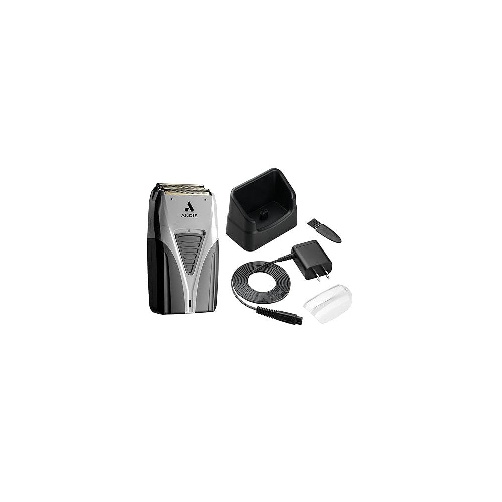 Andis TS-2 17255 Pro Foil Lithium Titanium Foil Shaver, Cord/Cordless, Smooth Shaving Cordless Shaver with Charger, Black