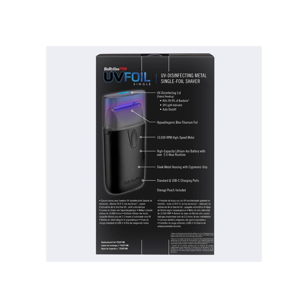 BaBylissPRO® UVFOIL Matte Black UV Single-Foil Shaver