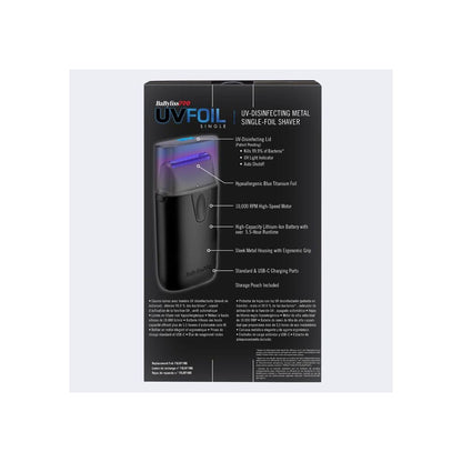 BaBylissPRO® UVFOIL Matte Black UV Single-Foil Shaver