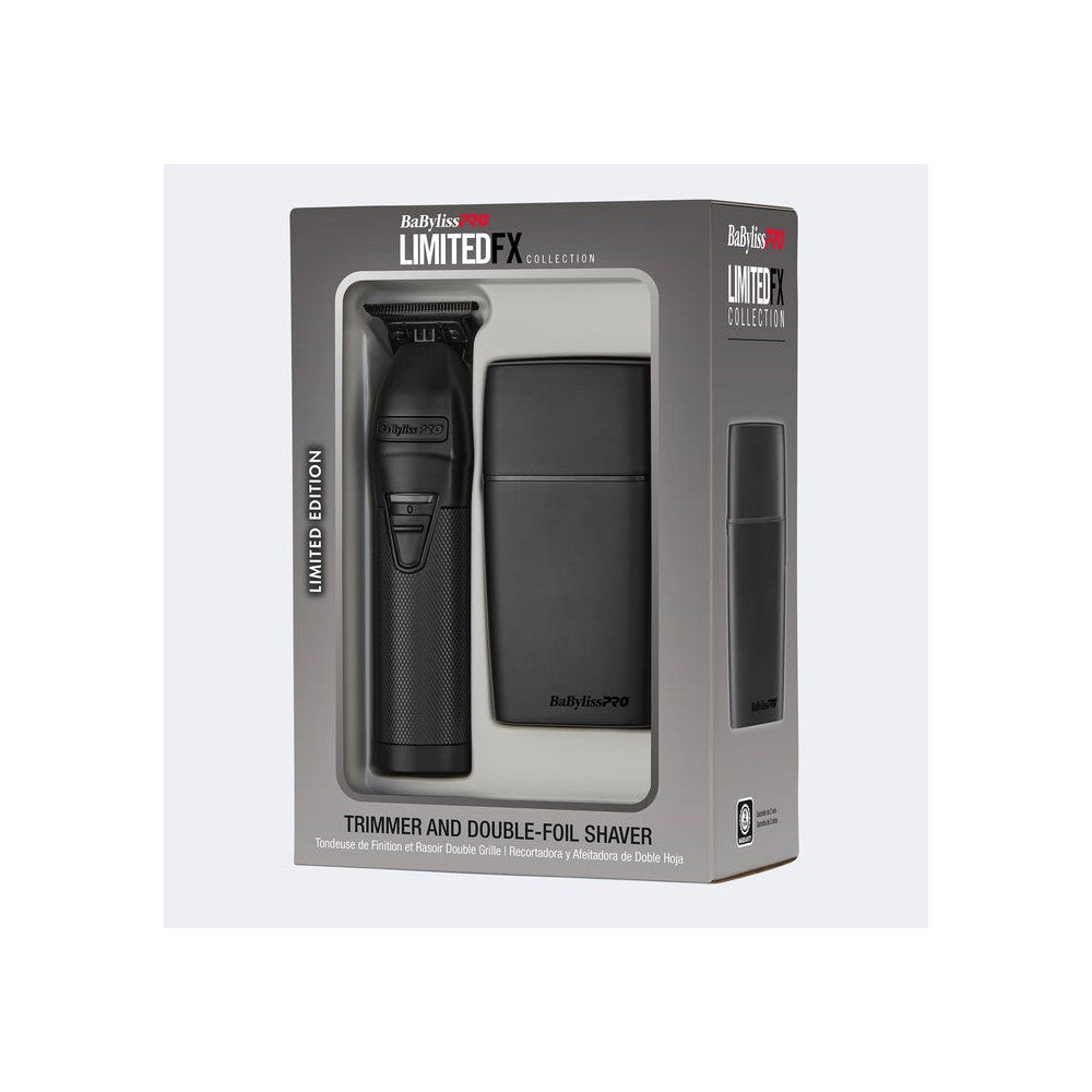 BaBylissPRO® LimitedFX Matte Black Trimmer and Double-Foil Shaver Gift Set Item No. FXDUOFS2TMB