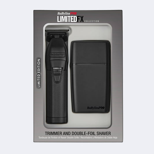 BaBylissPRO® LimitedFX Matte Black Trimmer and Double-Foil Shaver Gift Set Item No. FXDUOFS2TMB