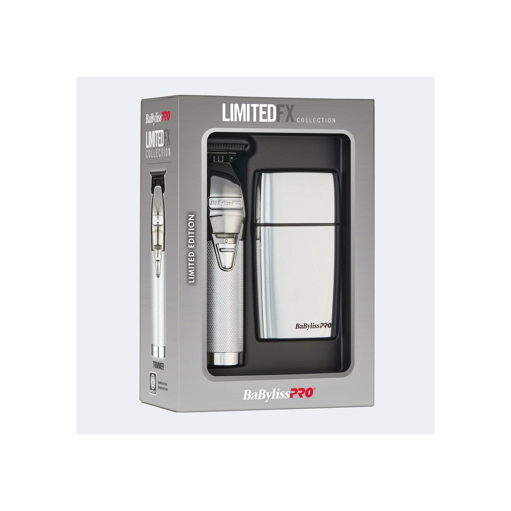 BaBylissPRO® LimitedFX Silver Trimmer and Double-Foil Shaver Gift Set