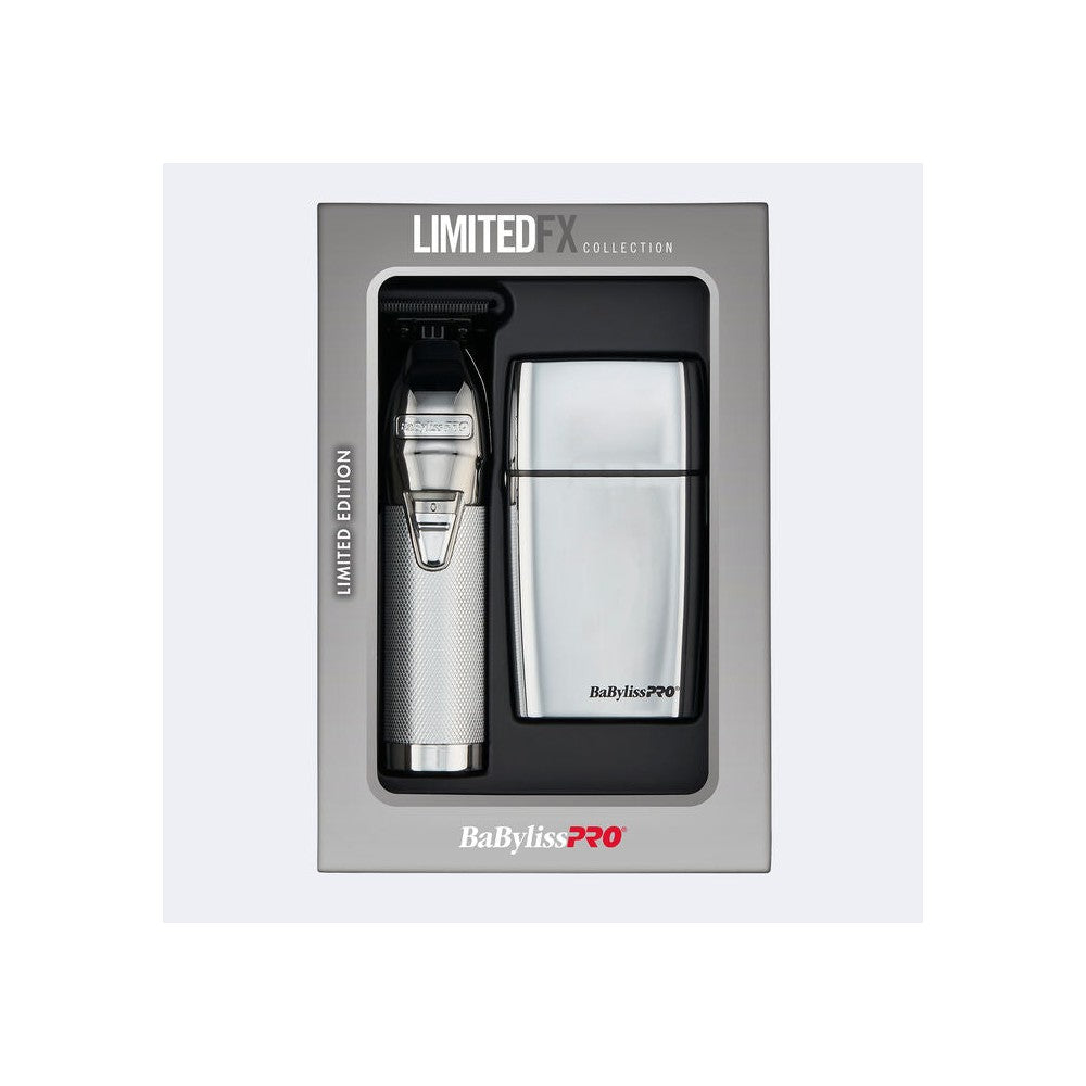 BaBylissPRO® LimitedFX Silver Trimmer and Double-Foil Shaver Gift Set