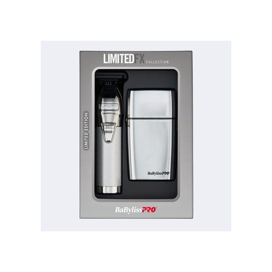 BaBylissPRO® LimitedFX Silver Trimmer and Double-Foil Shaver Gift Set