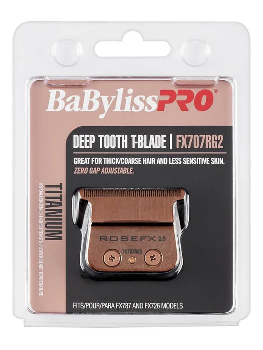 BaBylissPRO Rose Gold Titanium Deep Tooth T-Blade #FX707RG2