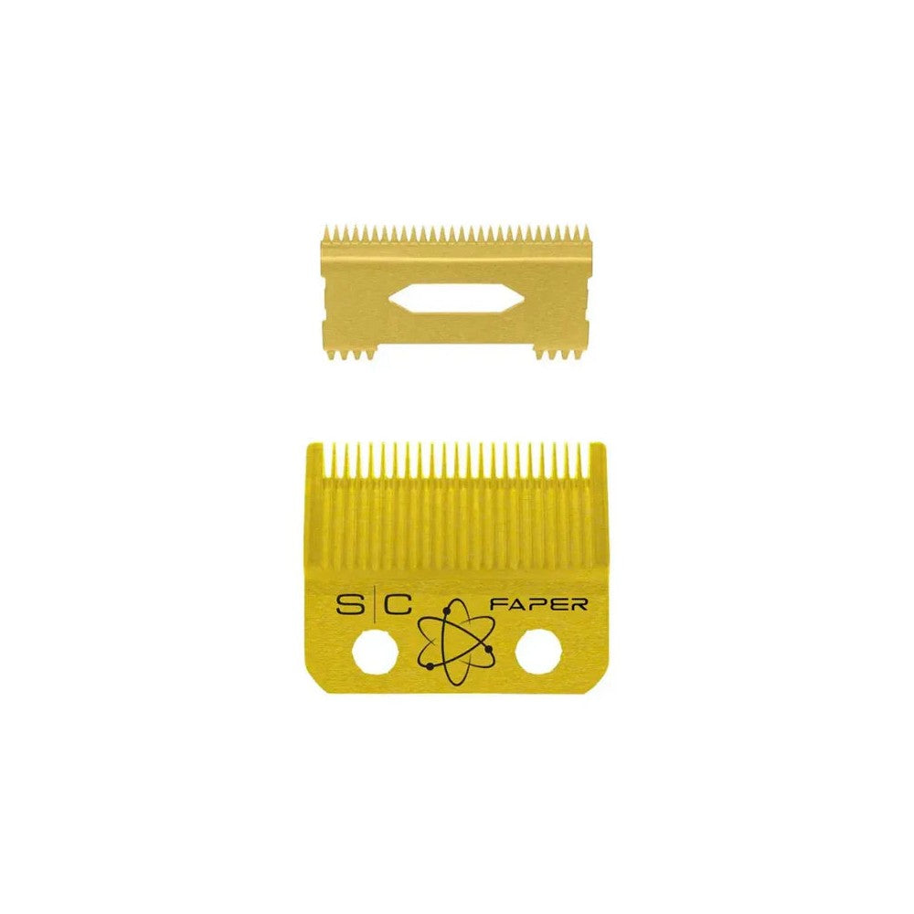 StyleCraft Fixed Gold Titanium Faper Clipper Blade with Moving Slim Deep Cutter Set
