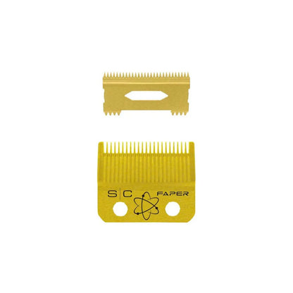 StyleCraft Fixed Gold Titanium Faper Clipper Blade with Moving Slim Deep Cutter Set